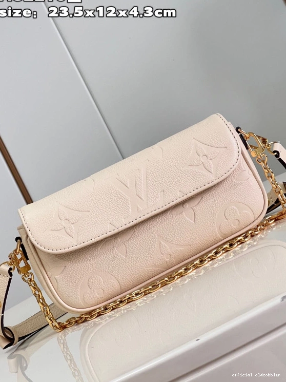 Official oldcobbler Ivy-23.5*12*4.3cm LOUIS Chain VUITTON on Wallet 0808